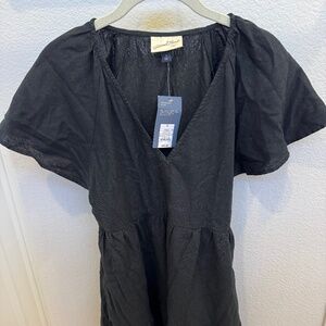 Black linen dress with pockets - NWT - size S
